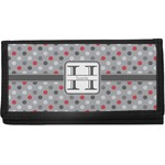 Red & Gray Polka Dots Canvas Checkbook Cover (Personalized)