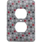 Red & Gray Polka Dots Electric Outlet Plate