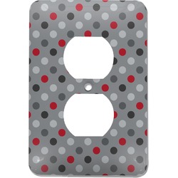 Red & Gray Polka Dots Electric Outlet Plate
