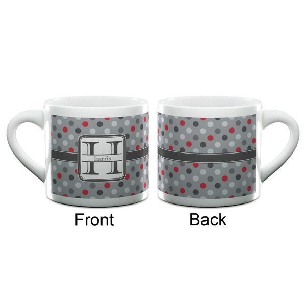 Red & Gray Polka Dots Espresso Cup - 6oz (Double Shot) (APPROVAL)