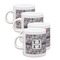 Red & Gray Polka Dots Espresso Cup Group of Four Front