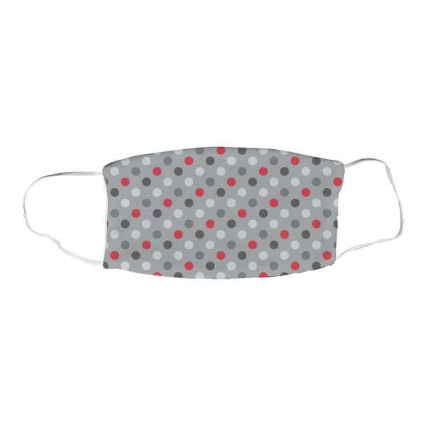 Red & Gray Polka Dots Fabric Face Mask