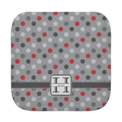 Red & Gray Polka Dots Face Towel (Personalized)