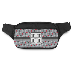 Red & Gray Polka Dots Fanny Pack - Modern Style (Personalized)