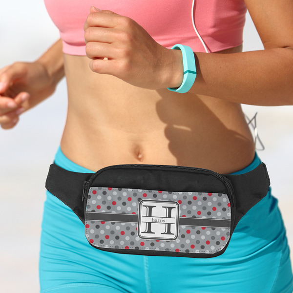 Red & Gray Polka Dots Fanny Packs - LIFESTYLE