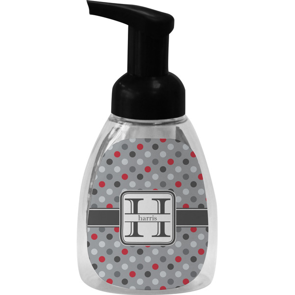 Red & Gray Polka Dots Foam Soap Bottle