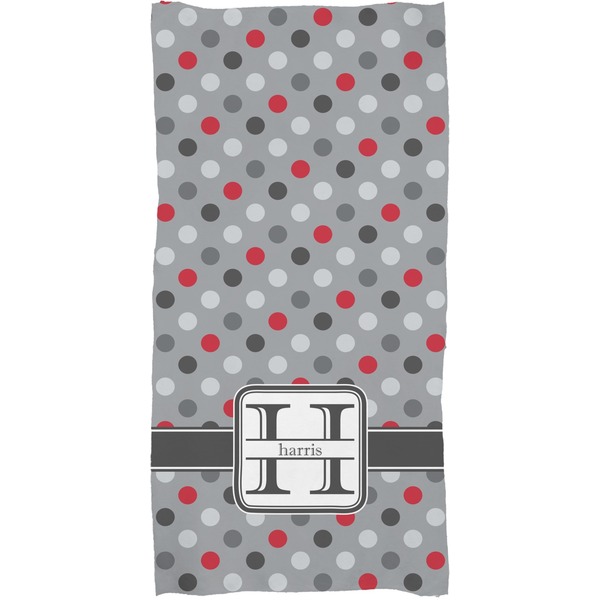 Red & Gray Polka Dots Full Sized Bath Towel - Apvl