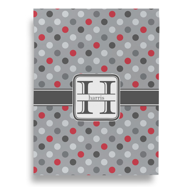 Red & Gray Polka Dots Garden Flags - Large - Double Sided - BACK