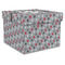 Red & Gray Polka Dots Gift Box with Lid - Canvas Wrapped - XX-Large (Personalized)