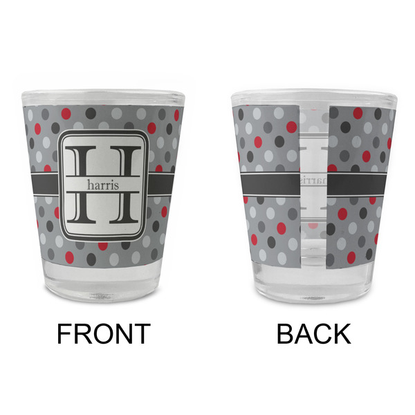 Red & Gray Polka Dots Glass Shot Glass - Standard - APPROVAL