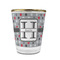 Red & Gray Polka Dots Glass Shot Glass - 1.5 oz - with Gold Rim - Set of 4 (Personalized)