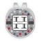 Red & Gray Polka Dots Golf Ball Marker - Hat Clip - Silver