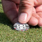 Red & Gray Polka Dots Golf Ball Marker - Hand
