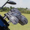 Red & Gray Polka Dots Golf Club Cover - Set of 9 - On Clubs