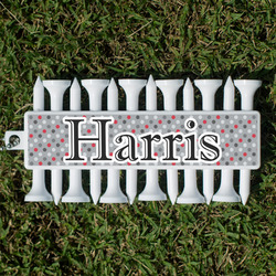 Red & Gray Polka Dots Golf Tees & Ball Markers Set (Personalized)