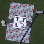 Red & Gray Polka Dots Golf Towel Gift Set (Personalized)