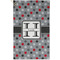Red & Gray Polka Dots Golf Towel - Poly-Cotton Blend - Small w/ Name and Initial