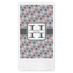 Red & Gray Polka Dots Guest Paper Towels - Full Color (Personalized)