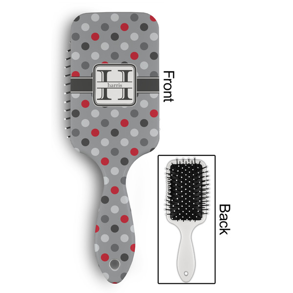 Red & Gray Polka Dots Hair Brush - Approval