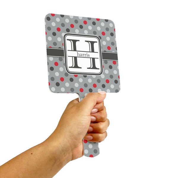 Red & Gray Polka Dots Hand Mirrors - Alt View