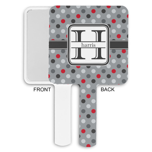 Red & Gray Polka Dots Hand Mirrors - Approval