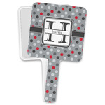 Red & Gray Polka Dots Hand Mirror (Personalized)