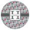 Red & Gray Polka Dots Icing Circle - Large - Single
