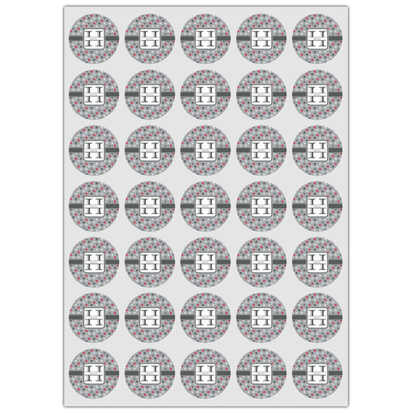 Red & Gray Polka Dots Icing Circle - XSmall - Set of 35