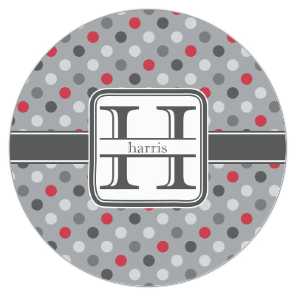 Red & Gray Polka Dots Icing Circle - XSmall - Single