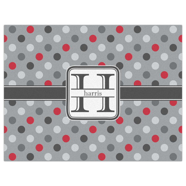 Red & Gray Polka Dots Indoor / Outdoor Rug - 6'x8' - Front Flat