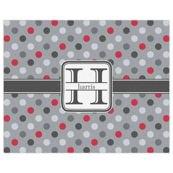 Red & Gray Polka Dots Indoor / Outdoor Rug - 8'x10' - Front Flat
