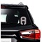 Red & Gray Polka Dots Interlocking Monogram Car Decal (On Car Window)