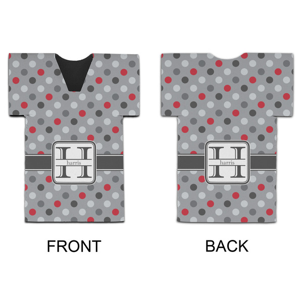 Red & Gray Polka Dots Jersey Bottle Cooler - APPROVAL