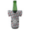 Red & Gray Polka Dots Jersey Bottle Cooler - FRONT (on bottle)