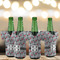 Red & Gray Polka Dots Jersey Bottle Cooler - Set of 4 - LIFESTYLE