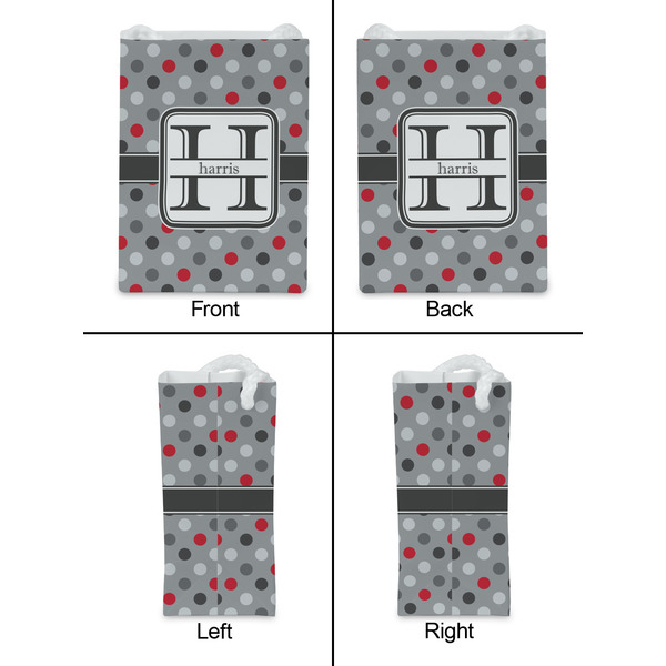 Red & Gray Polka Dots Jewelry Gift Bag - Gloss - Approval