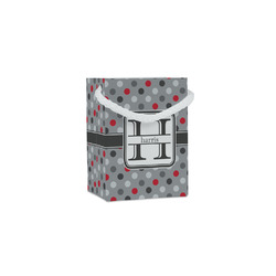 Red & Gray Polka Dots Jewelry Gift Bags - Gloss (Personalized)