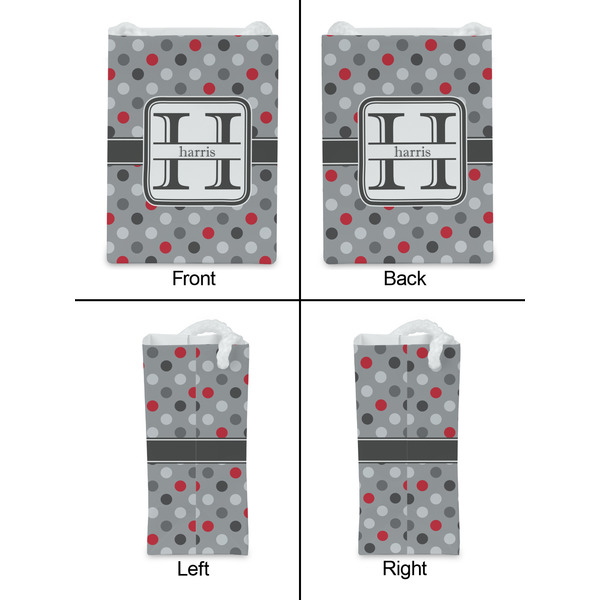 Red & Gray Polka Dots Jewelry Gift Bag - Matte - Approval