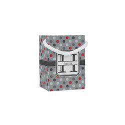 Red & Gray Polka Dots Jewelry Gift Bags - Matte (Personalized)