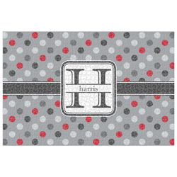Red & Gray Polka Dots 1014 pc Jigsaw Puzzle (Personalized)