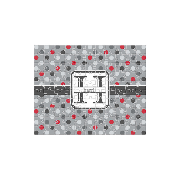 Custom Red & Gray Polka Dots 110 pc Jigsaw Puzzle (Personalized)