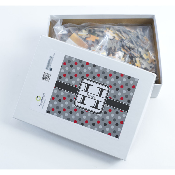 Red & Gray Polka Dots Jigsaw Puzzle 252 Piece - Box