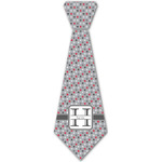 Red & Gray Polka Dots Iron On Tie - 4 Sizes w/ Name and Initial