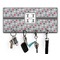 Red & Gray Polka Dots Key Hanger w/ 4 Hooks & Keys