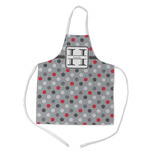 Red & Gray Polka Dots Kid's Apron w/ Name and Initial