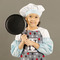 Red & Gray Polka Dots Kid's Aprons - Medium - Lifestyle