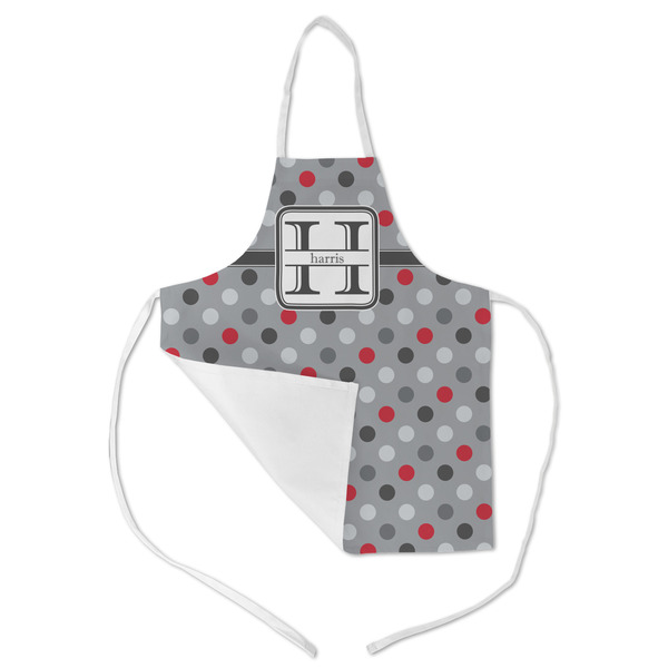 Red & Gray Polka Dots Kid's Aprons - Medium - Main (med/lrg)
