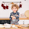 Red & Gray Polka Dots Kid's Aprons - Small - Lifestyle