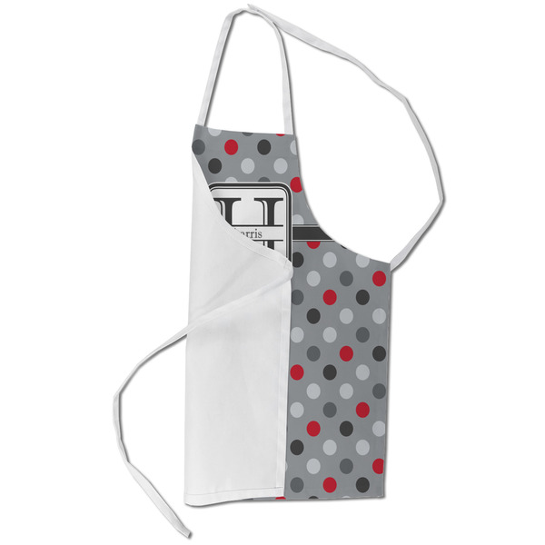 Red & Gray Polka Dots Kid's Aprons - Small - Main