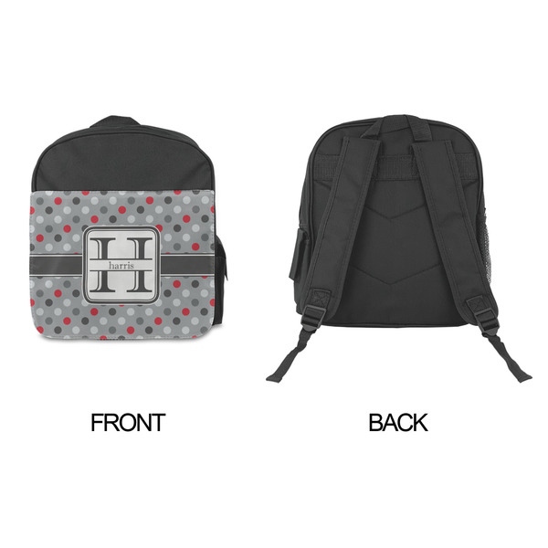 Red & Gray Polka Dots Kid's Backpack - Approval